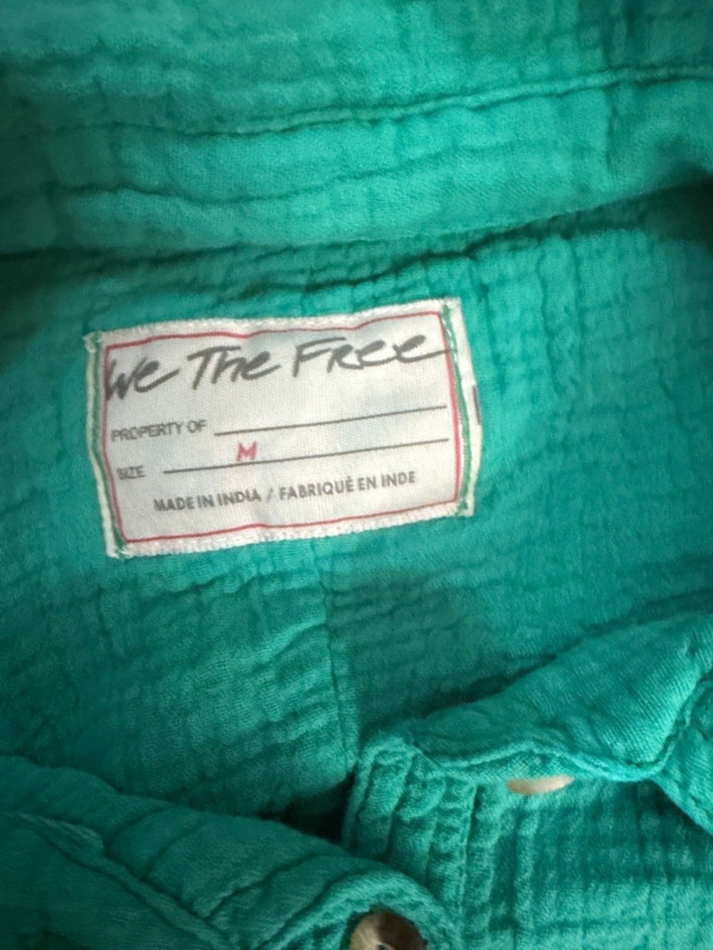 We The Free Teal Button-Up Gauze Shirt - Picture 2 of 16